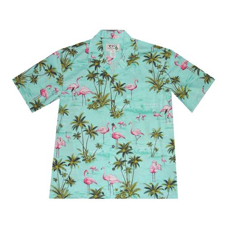 Pink Flamingo Hawaiian Shirts for Men Made in Hawaii, U.S.A Hawaiian Shirts 100% Cotton Features ...