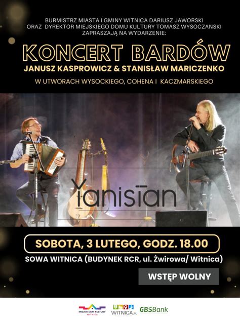 Yanistan Lutego Zapraszamy Na Koncert Do Rcr Miejski Dom Kultury