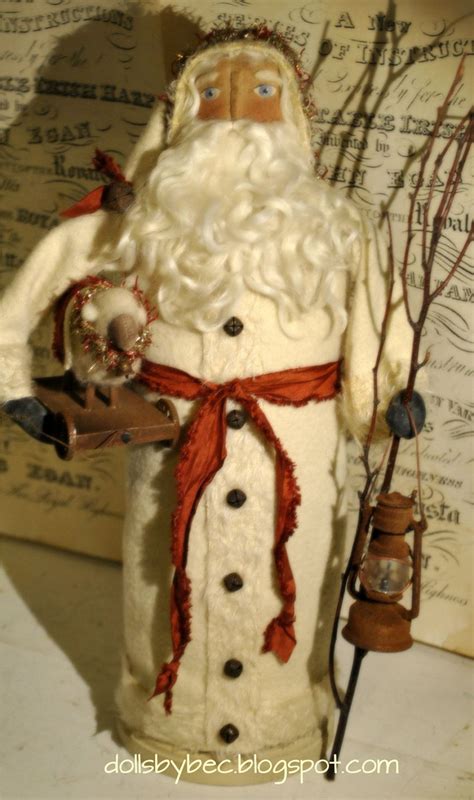 Primitive Folk Art Vintage Styleooak Olde World German Santa Olde