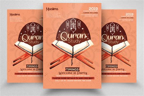 Quran Study Islamic Flyer Template By Designhub Thehungryjpeg