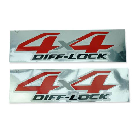 สติีกเกอร์ Sticker 4x4 Diff Lock โตโยต้า Chrome Red Side Sticker Decal 4x4 Diff Lock Toyota