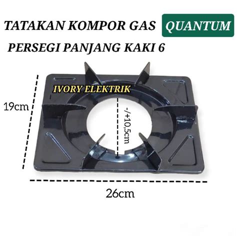 Jual TATAKAN KOMPOR GAS QUANTUM PERSEGI PANJANG KAKI 6 BAHAN PLAT TEBAL