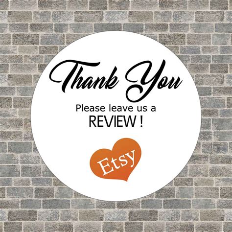 Etsy Love Heart Thank You Please Leave Us A Review Stickers Etsy