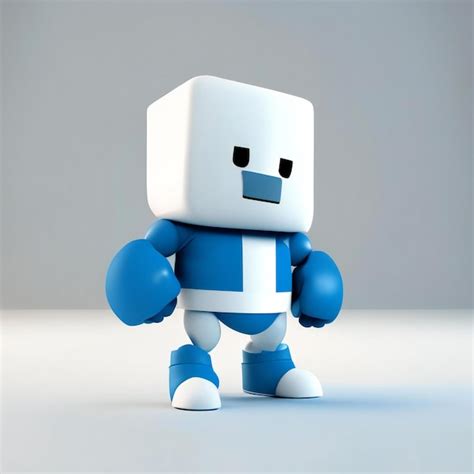 Premium Ai Image A White Robot With Blue Body And White Chest Stands