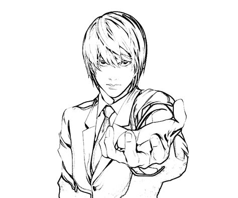 Yagami Light From Anime Death Note Coloring Page Free Printable Porn Sex Picture