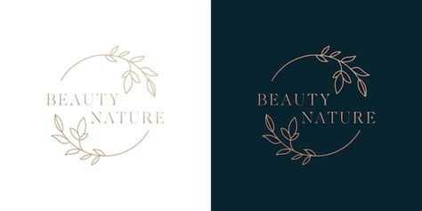 Diseño De Plantilla De Logotipo De Belleza Natural En Estilo Círculo