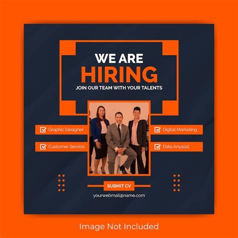 Premium Vector We Are Hiring Job Vacancy Social Media Post Template