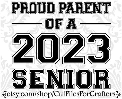 Proud Parent Svg Senior 2023 Svg Senior Year 2023 Svg Etsy Singapore