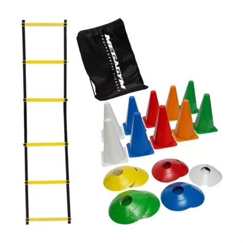 Kit funcional de fútbol 1 escalera 10 platos y 10 conos de