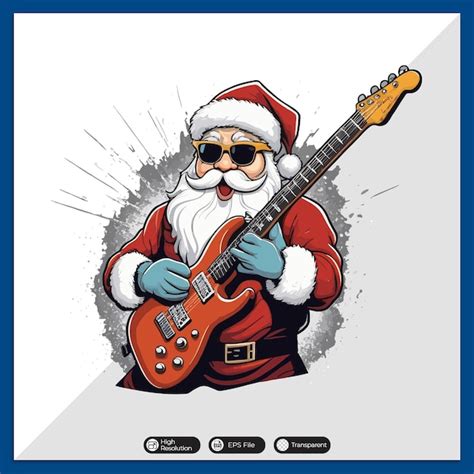 Papá noel tocando la guitarra eléctrica Vector Premium