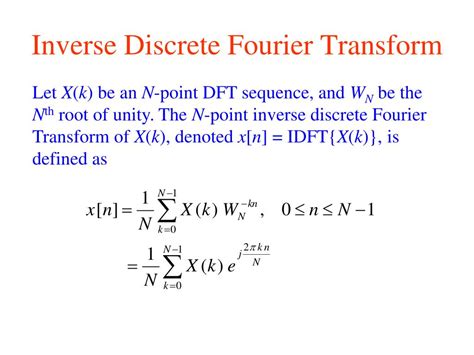 Discrete Fourier Transform Equation