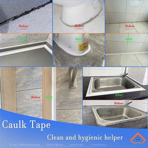 White Caulk Strip,1.5" X 10.5ft Self Adhesive Caulk Tape Caulking