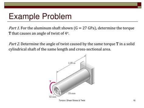 Tutorial And Example On Torsional Shear Stress 1c6