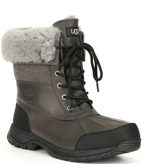 Ugg Mens Butte Waterproof Leather Cold Weather Boots Dillards