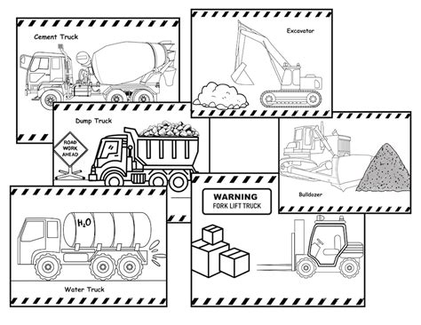 Construction Truck Coloring Pages - Etsy