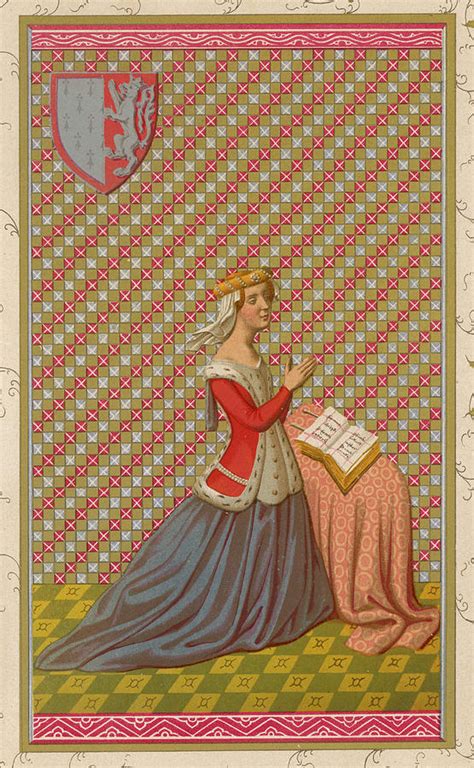 A French Noblewoman At Her Devotions Drawing By Mary Evans Picture