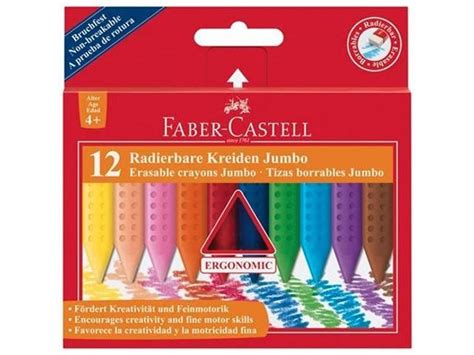 L Pis De Cera Faber Castell Jumbo Grip Crayons Multicor Tabletas