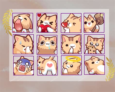 Neko Emotes Neko Emotes Neko Cat Emotes Twitch Cute Etsy