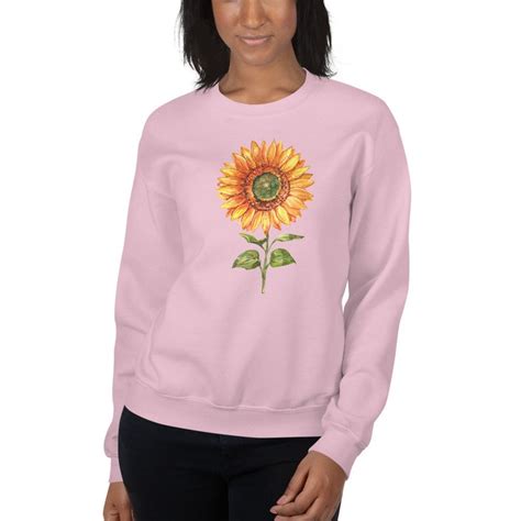 Sunflower Sweatshirt Botanical Sweatshirt Flower Sweater Etsy