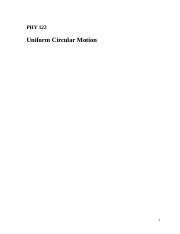 Circular Motion Lab Report Docx Phy Uniform Circular Motion