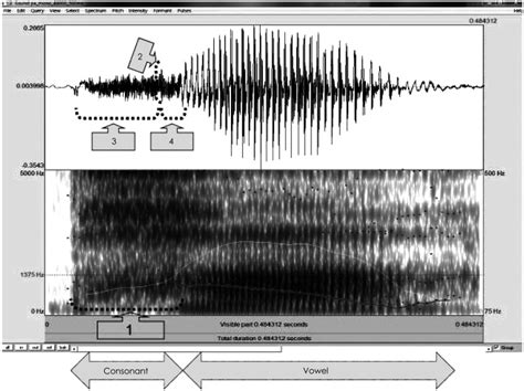 Acoustic Analysis Of Consonant Vowel Syllable Shown By Praat Window