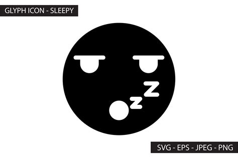 Emoji Sleepy Glyph Graphic by SIKEY STUDIO · Creative Fabrica