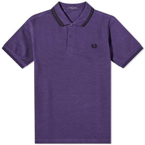 Fred Perry Authentic Slim Fit Twin Tipped Polo Purple And Black End