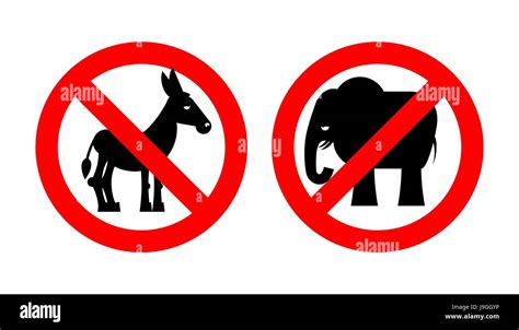 Ban elephant. Stop donkey. Prohibited Symbols USA political parties ...