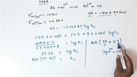 Class 12 Electrochemistry How To Calculate Equilibrium Constant By Using Gibbs Free Energy