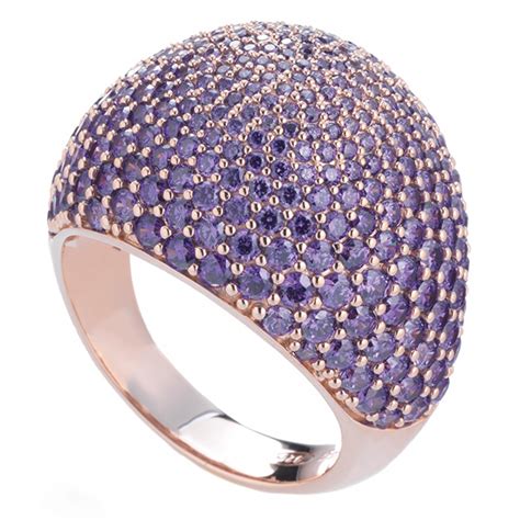 Tsars Collection Anello In Argento Pav Viola Handmade In Swiss