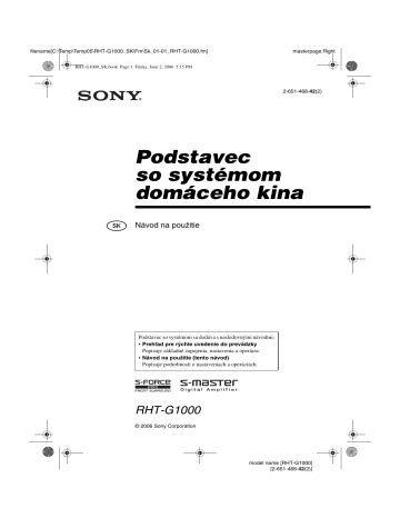 Sony RHT G1000 Návod na použitie Manualzz