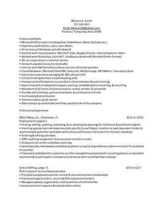 Melanie Resume BKG CV