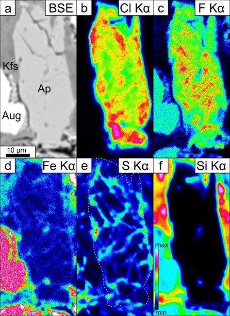 Bse Image A And X Ray Compositional Maps B F Of Apatite In Nwa