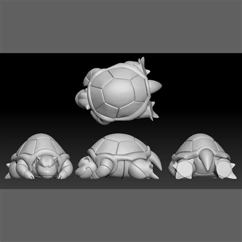 Stl File Pokemon Squirtle Wartortle Blastoise D Print Model To