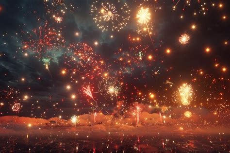 Premium Photo Sparkling Fireworks Lighting Up The Night Sky