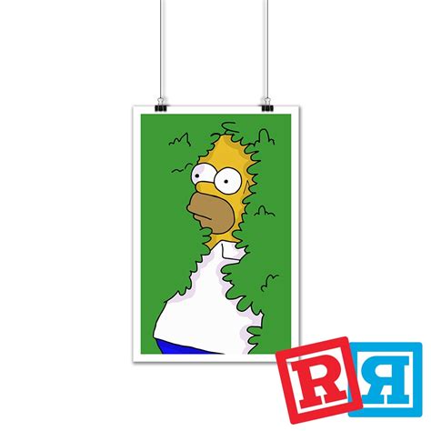 Homer Simpson Hiding In Bushes Art Print Poster- Rockabye Rags