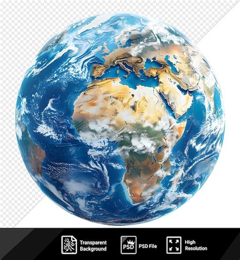 Premium Psd Potrait Planet Earth With Clouds Europe And Part Of Asia