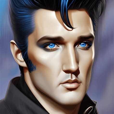 Handsome Elvis Presley Portrait · Creative Fabrica