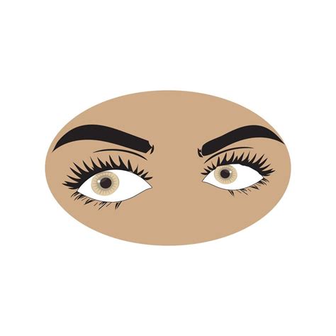 Female Eyes Icon With Eye Brows Illustration Of Womans Sexy Luxurious Eye With Perfectly