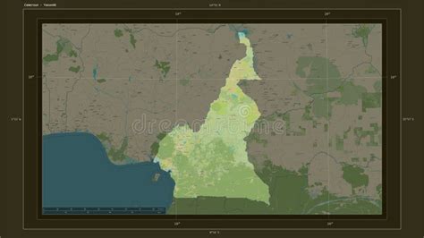 Cameroun Highlighted Composition Topo Humanitarian Stock