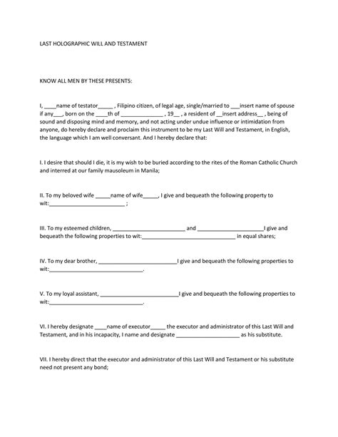 39 Last Will And Testament Forms And Templates Templatelab