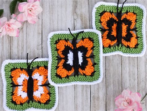 Butterfly Crochet Pattern Digital Granny Square Crochet Etsy Artofit