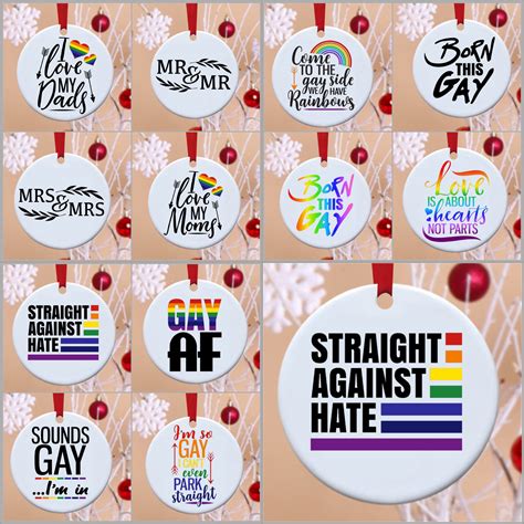 Lgbt Lgbtq Straight Pride Pride Gay Rainbow Ornaments Christmas