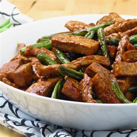 Honey Soy Tofu Green Beans And Pork Stir Fry Recipe Green Beans