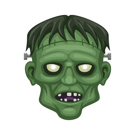 Frankenstein Tête Monstre Personnage Dessin Animé Illustration Vecteur