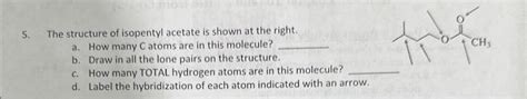 Solved 5. The structure of isopentyl acetate is shown at the | Chegg.com