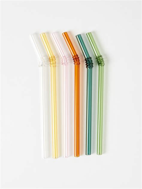 Hay Sip Straws Set Of 6 Straw Food Storage Containers Borosilicate