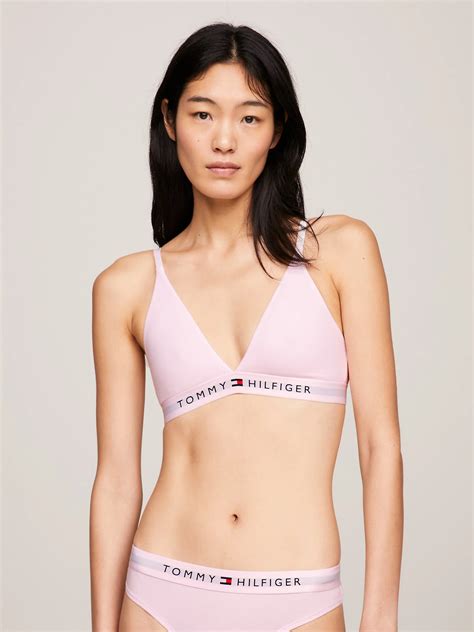 Unlined Logo Underband Triangle Bra Pink Tommy Hilfiger