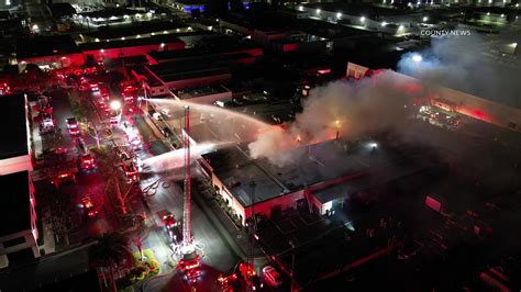 Santa Ana Massive 3 Alarm Fire Rips Through Commercial Building