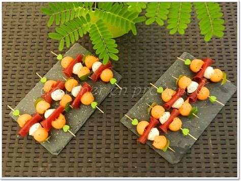 Brochettes De Melon Jambon Cru Mozza Et Basilic Un D Ner En Provence